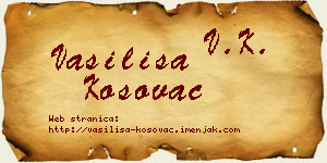 Vasilisa Kosovac vizit kartica